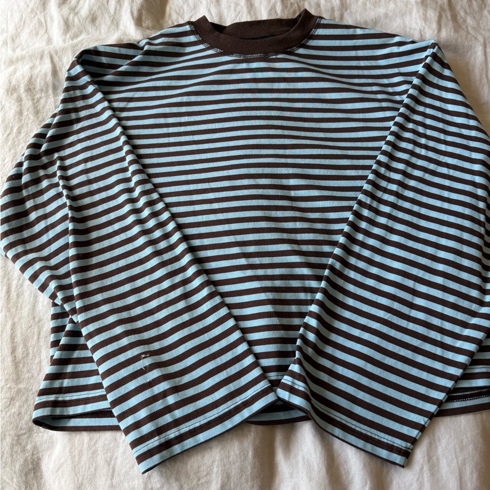 LIONESS BLOOM striped long sleeve xs chocolate sea stripe perfect condition